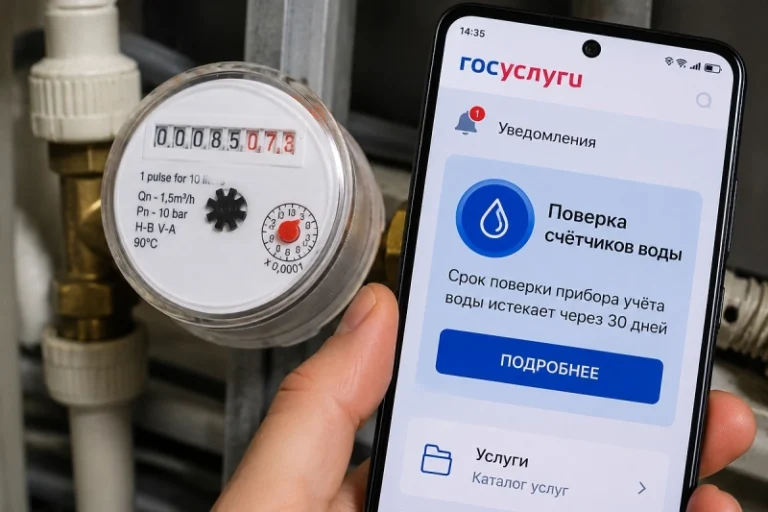 На «Госуслуги» пришло более 500 тыс. напоминаний о поверке счётчиков
