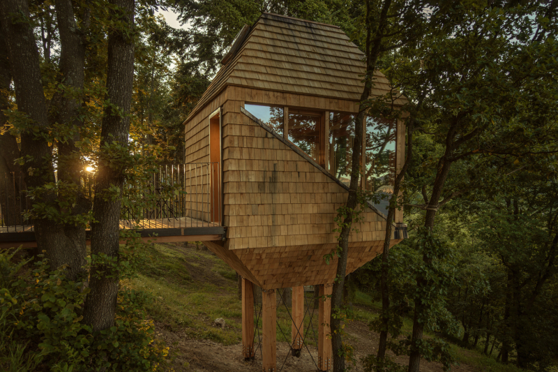 Домик-ящик на дереве TreeBOX Cabin в Альпизелле, Италия
