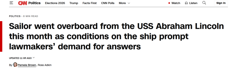 «ВМС США всё равно»: западные СМИ — о бедственном положении авианосца USS Abraham Lincoln
